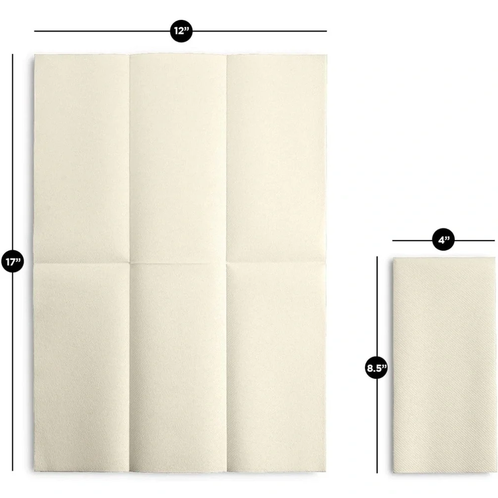 Linen-Feel Champagne Colored Paper Napkins. Cloth-Like (Pack of 100)